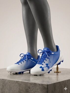 Under Armour mens Blue and White Cleats
